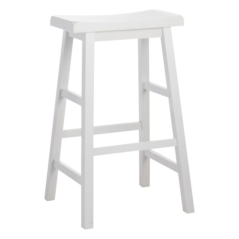 Providence White Saddle Backless Barstool 29