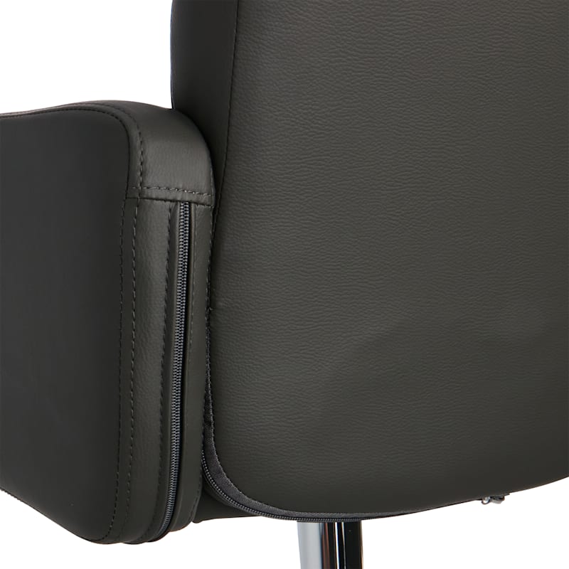 Crosby St. Stout Adjustable Faux Leather Barstool Grey