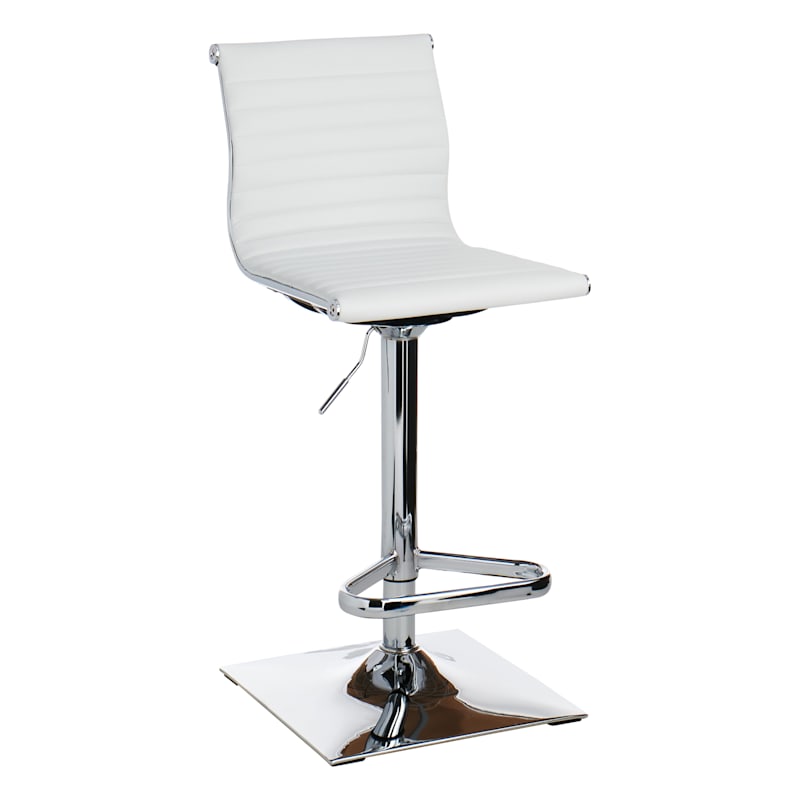 Crosby St. Maxwell Adjustable Faux Leather Barstool White