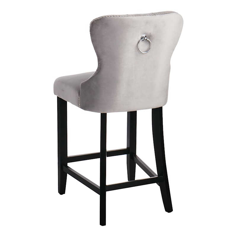 Bar stool with silver ring on back sales