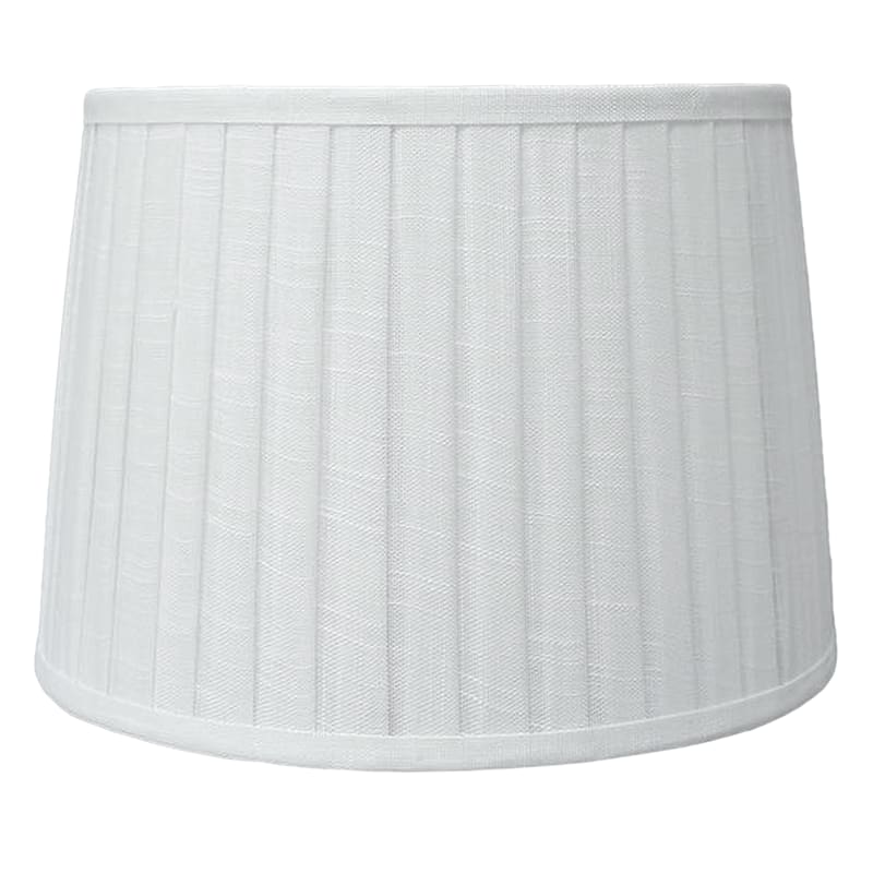 at Home Pleated Tapered Drum 12 x 14 x 10 White Lamp Shade