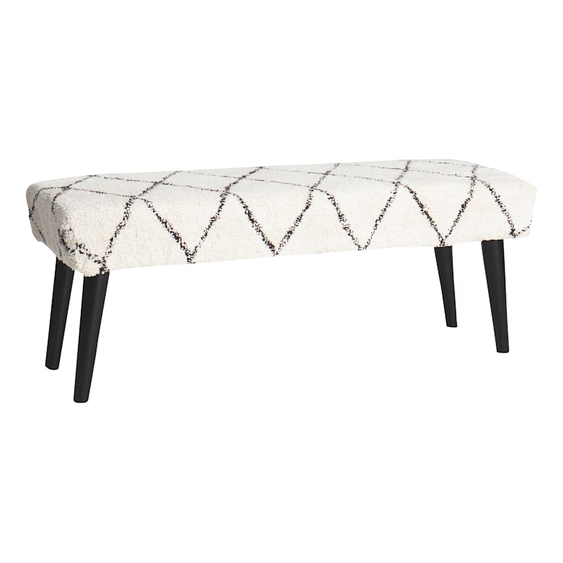 White top tufted bench
