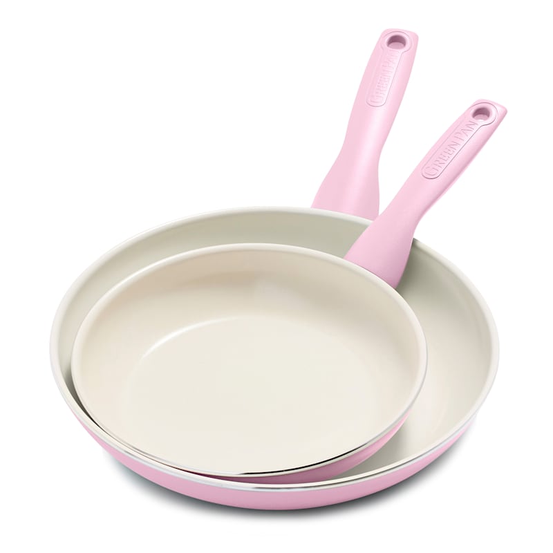 GreenPan Rio Healthy Ceramic Nonstick Frying Pan Skillet Set Pink