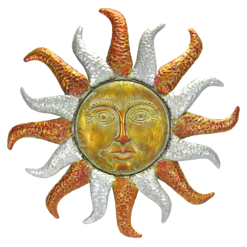 Sun Face Metal Outdoor Wall Decor, 26"