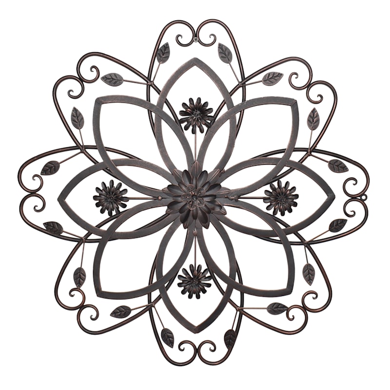 Flower Iron Outdoor Wall Decor, 23"