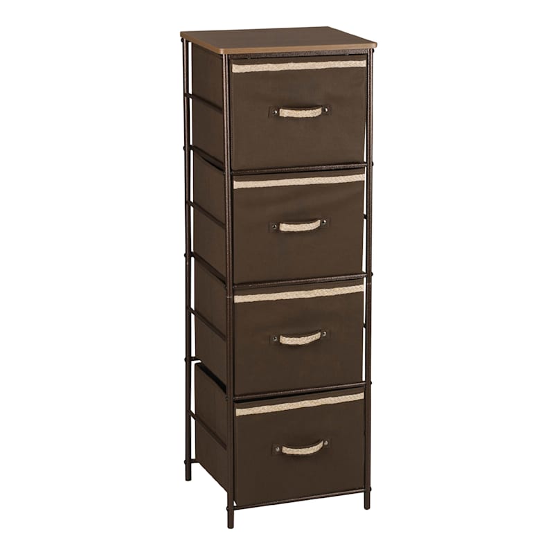 Joel 4Drawer Storage Tower, Brown