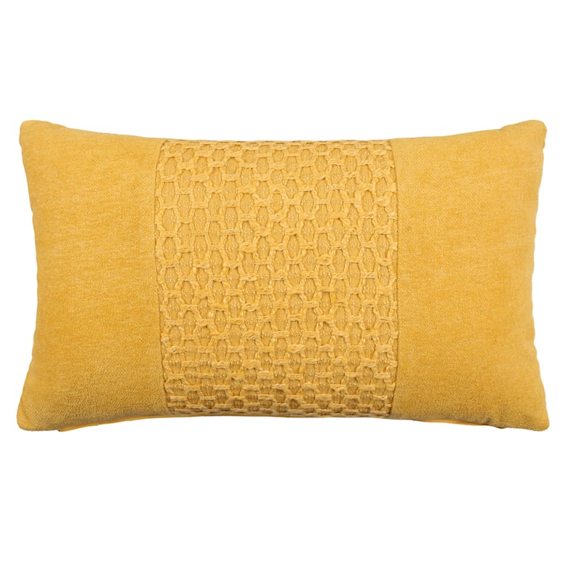 Yellow textured pillow hot sale