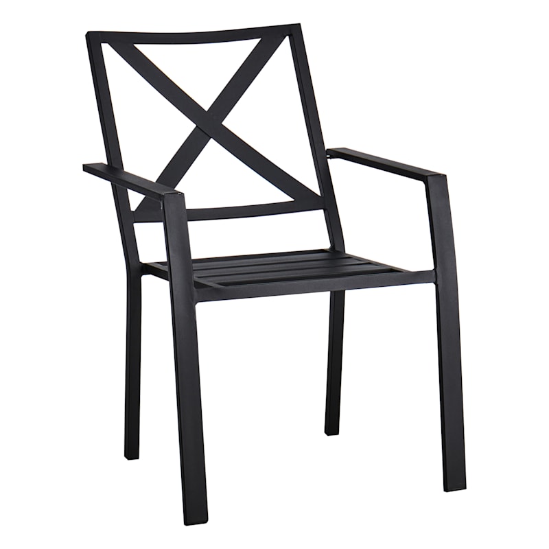 Crosby St Grammercy Black X-Back Outdoor Dining Chair