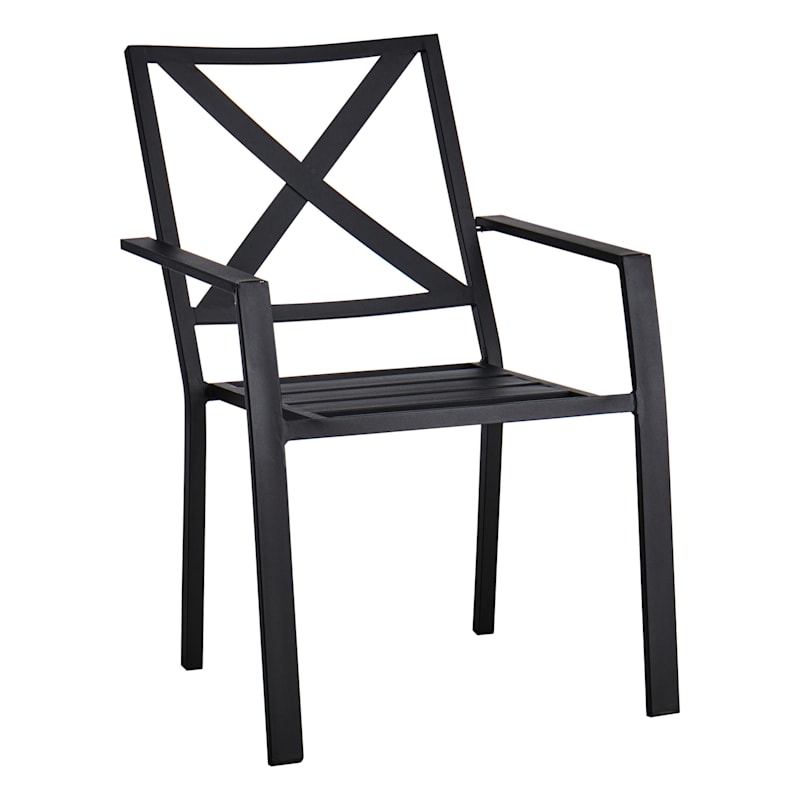 Crosby St. Grammercy Black X Back Patio Dining Chair At Home