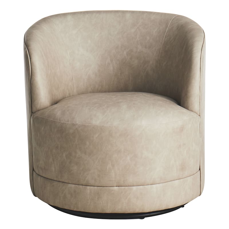 Faux leather swivel sale armchair