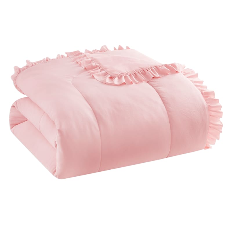 Tiny Dreamers Pink Crinkle Comforter Set, Full