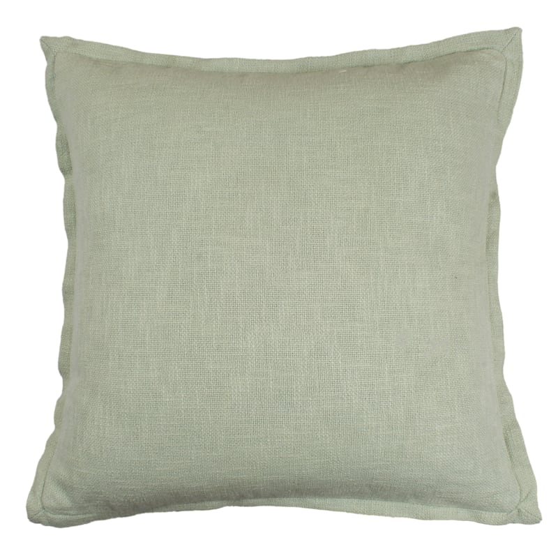 Providence Solid Green Throw Pillow with Flange, 18"