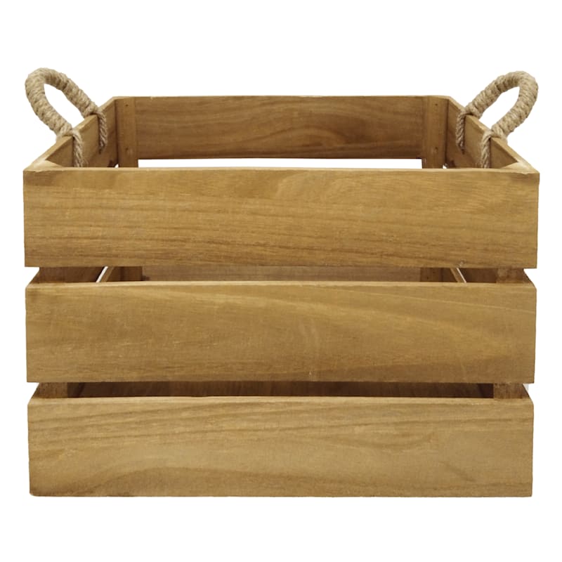 Honeybloom Wooden Natural Small Storage Basket | at Home