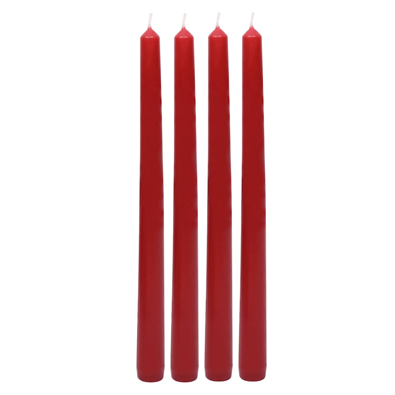 4 Pack Red Twisted Thankgiving Candles for Dinner Party Spiral Taper Candles  Set