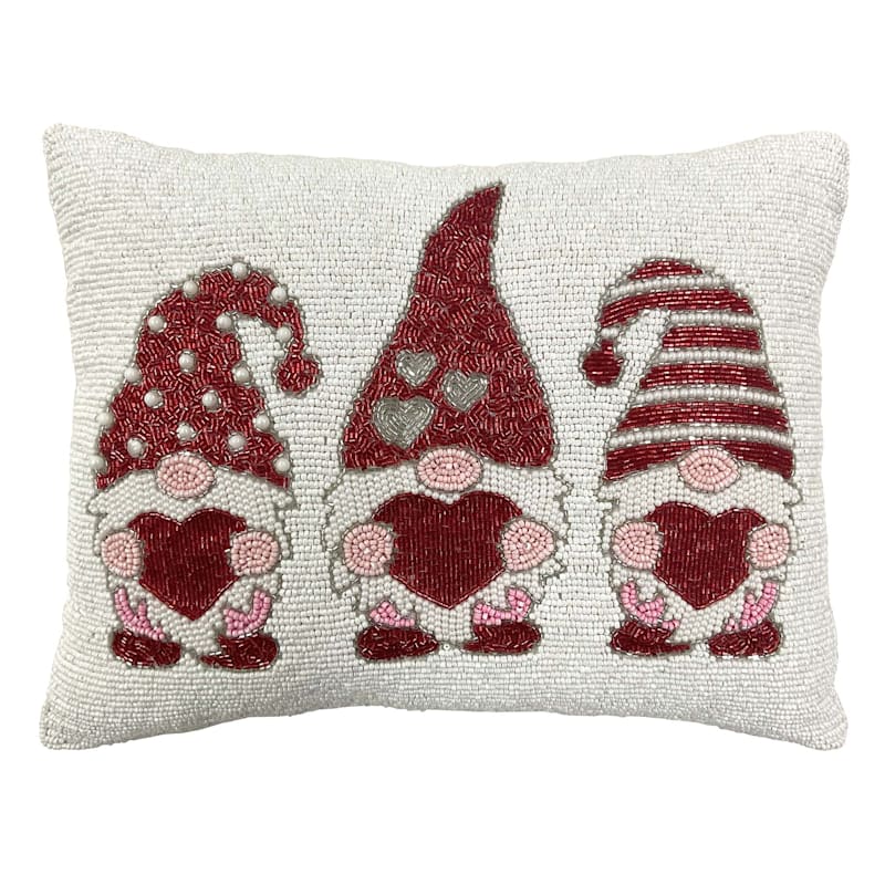 Valentines Day Gnome Throw Pillow Couch Bed Sofa Lumbar Pillow