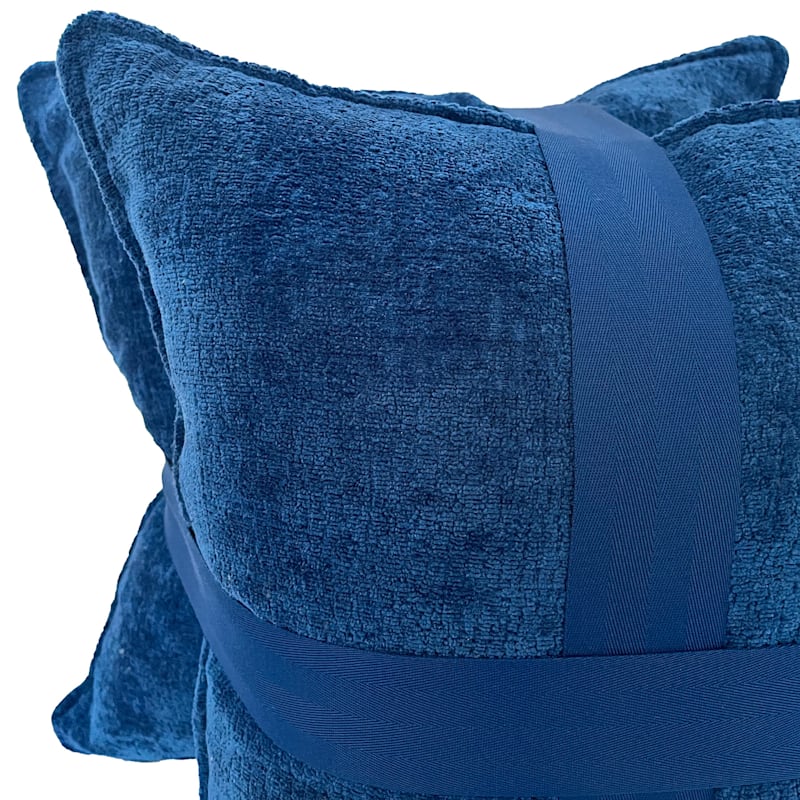 Navy chenille throw pillows outlet