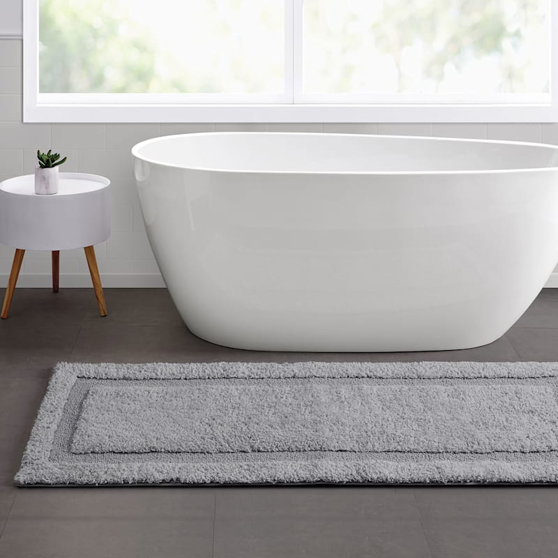 Heathered Hotel Grey Bath Runner, 2x5