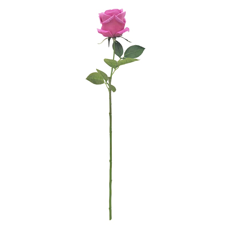 Fuchsia Real Feel Rose Floral Stem, 27