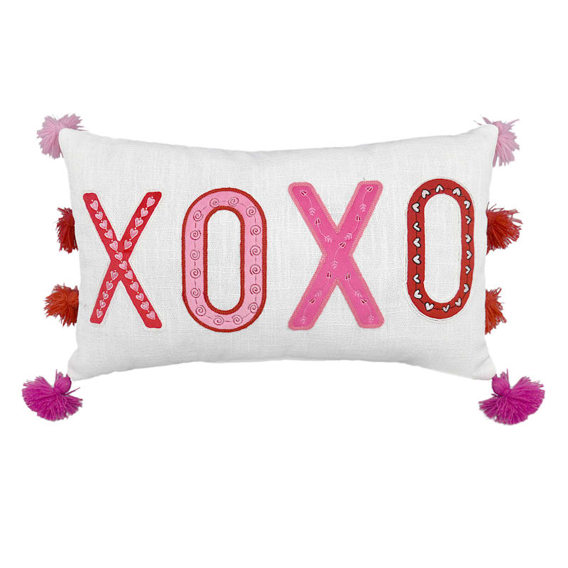 Hugs and Kisses Personalized Valentines Throw Pillow Cover