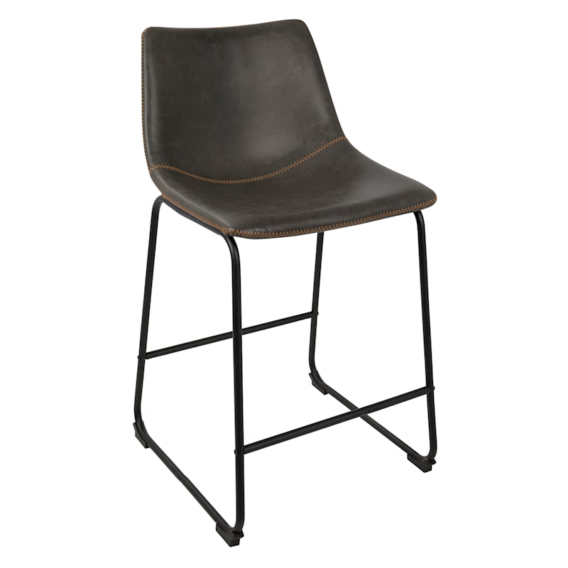 Crosby St Drake Modern Faux Leather Industrial Counter Stool