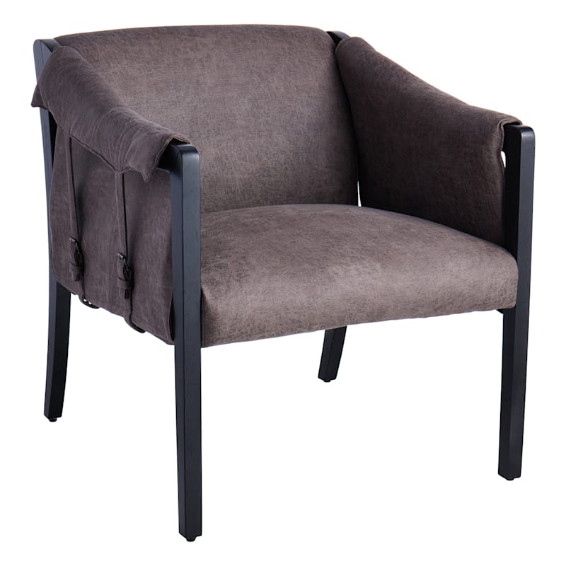 Found Fable Faux Leather Accent Chair Grey