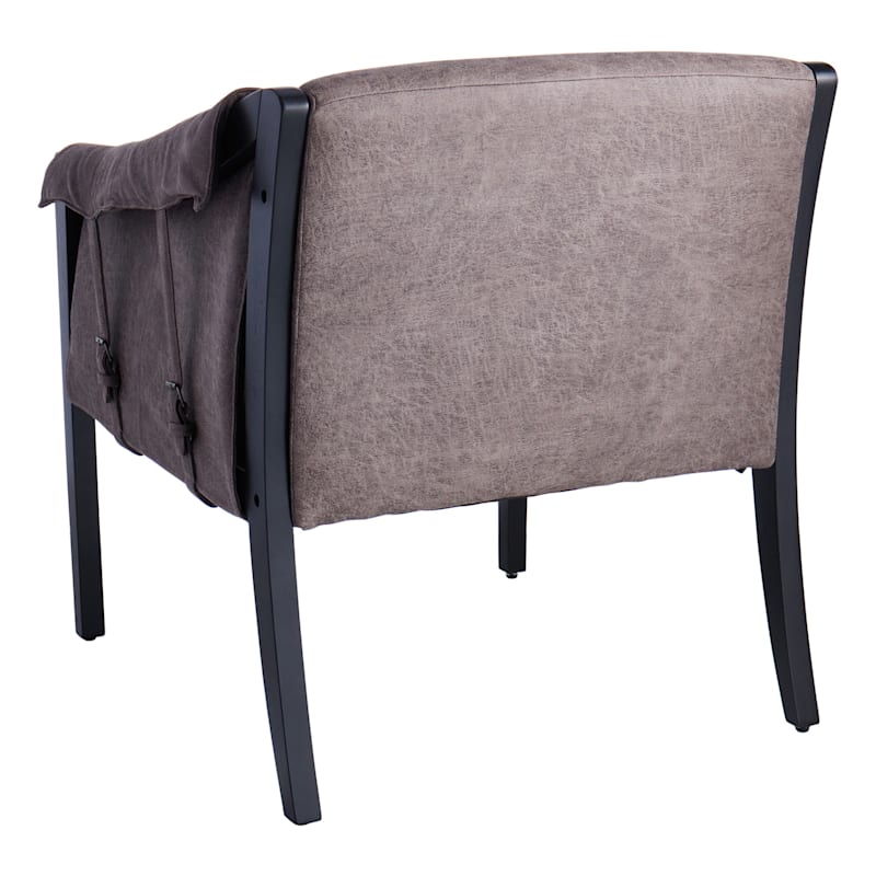 Grey faux leather armchair online