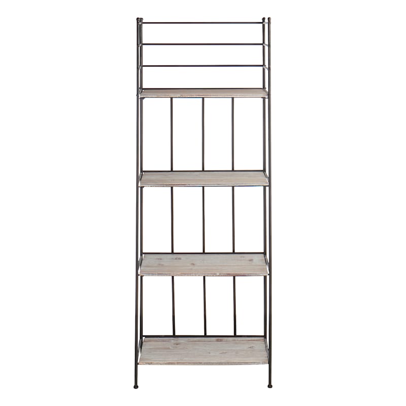 Providence Metal Baker Rack with Folding Wood Top Shelves 63