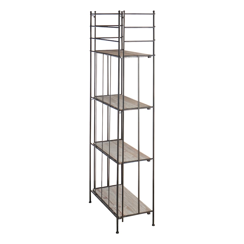 Providence Metal Baker Rack with Folding Wood-Top Shelves, 63