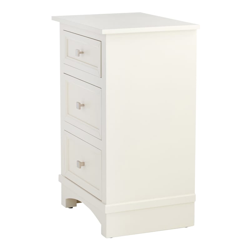 Providence Rachel 3 Drawer Wood Cabinet White