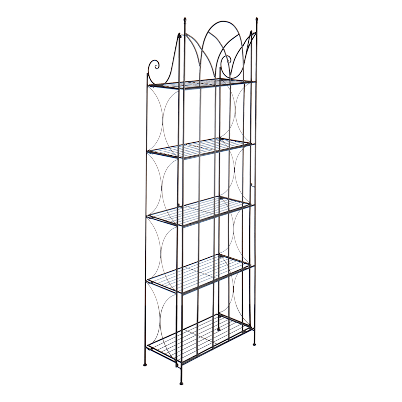 Providence 5 Tier Black Gothic Baker Rack with Metal Wire Shelves