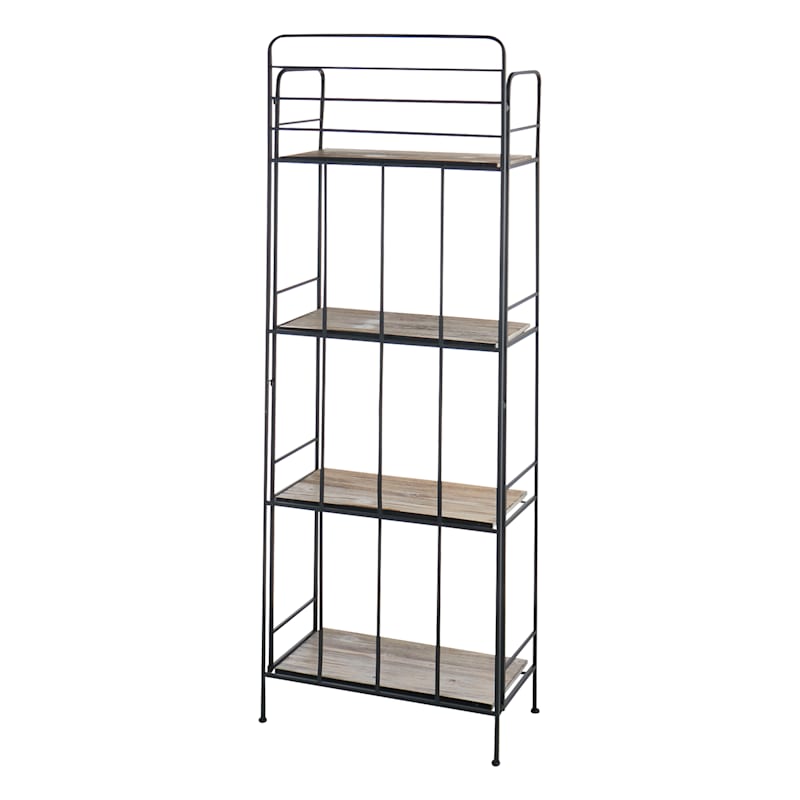 https://static.athome.com/images/w_800,h_800,c_pad,f_auto,fl_lossy,q_auto/v1694697705/p/124266345_SPIN_10/4-tier-black-metal-baker-rack-with-folding-wooden-top-shelves.jpg