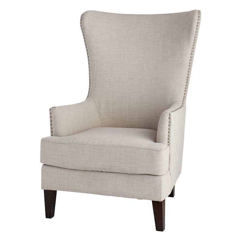 Kori upholstered high 2025 back taupe accent chair