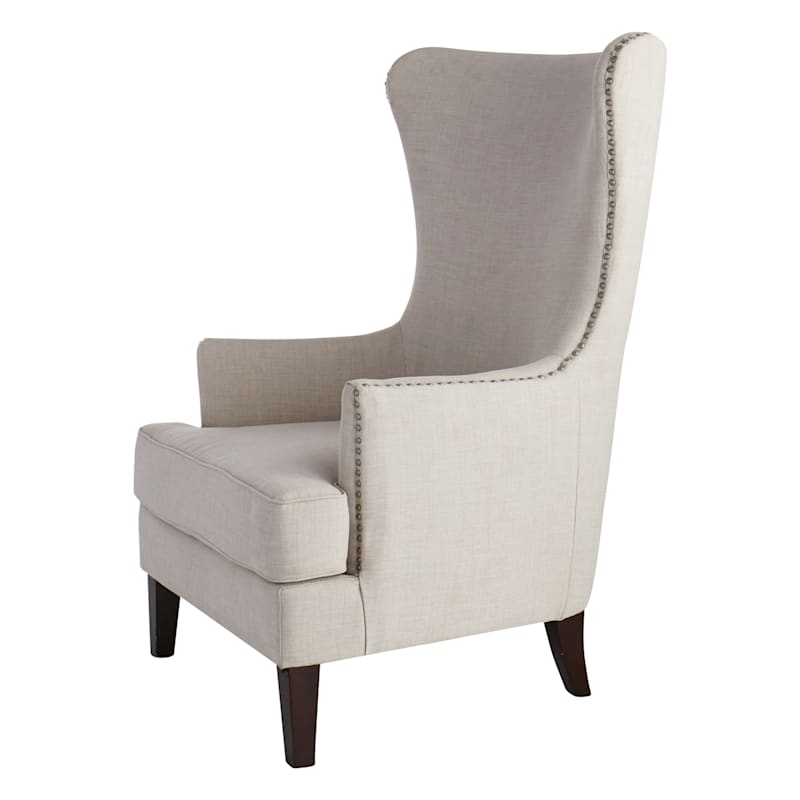 Kori upholstered high sales back taupe accent chair