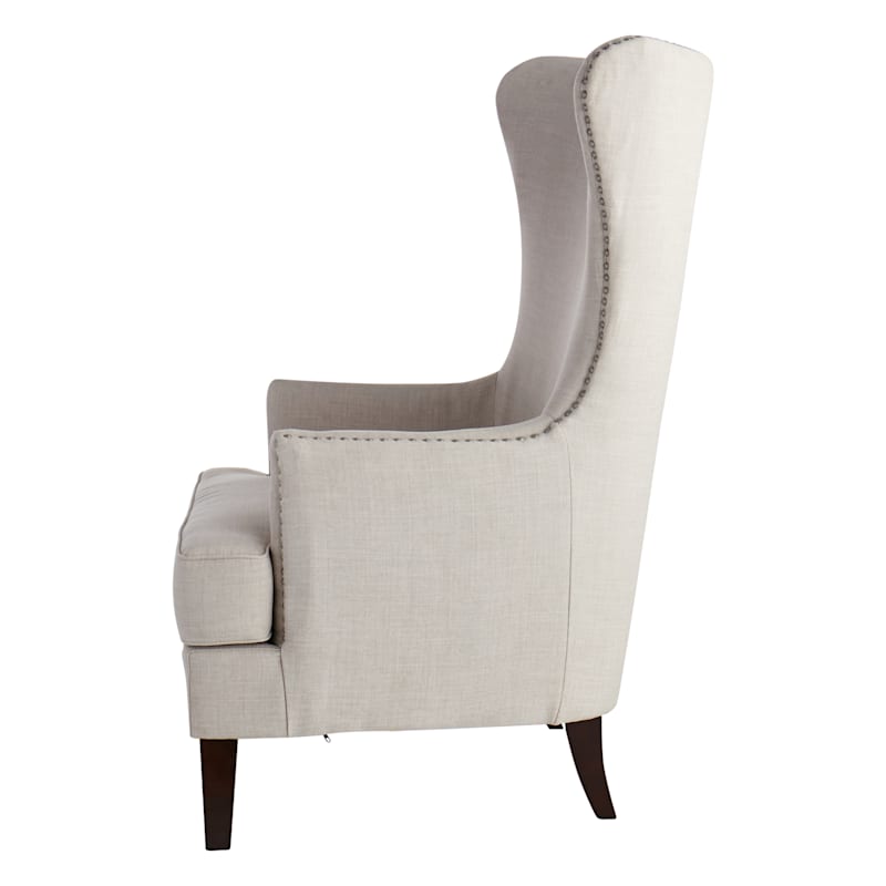 Kori upholstered high 2025 back taupe accent chair