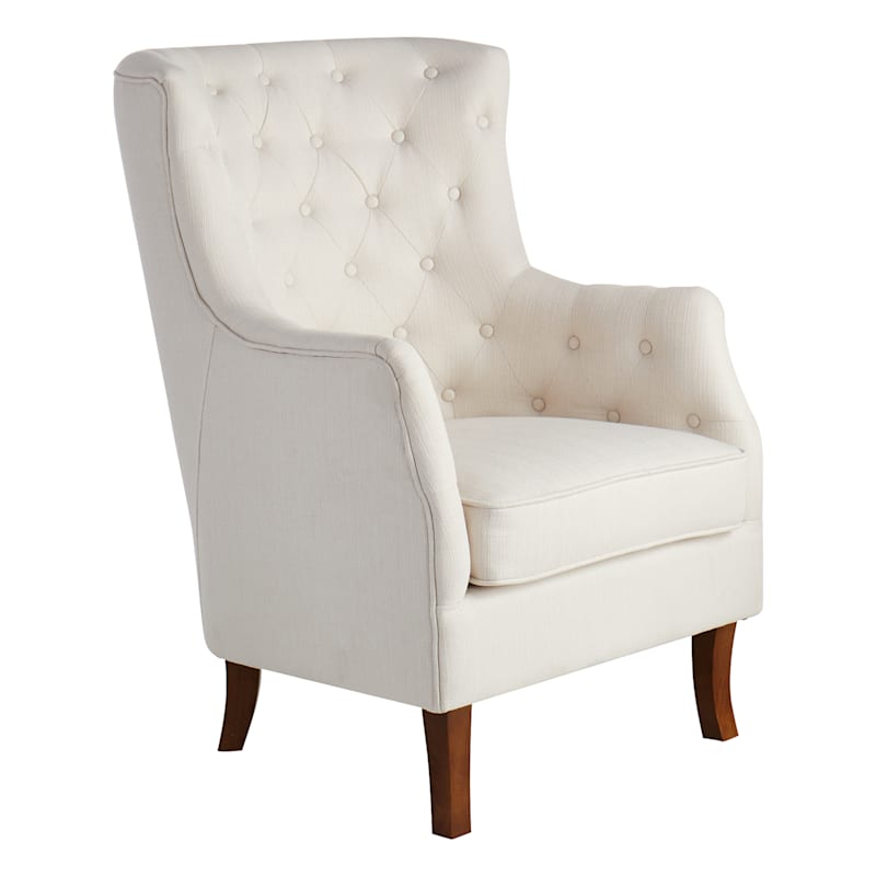 Grey tufted accent chair hot sale