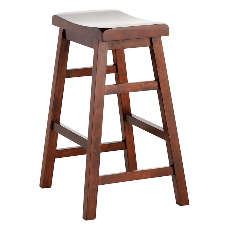 Providence Dark Walnut Saddle Stool 24