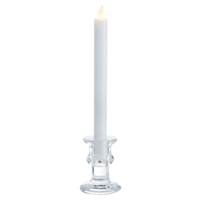 Clear Glass Taper Candle Holder, 3.3"