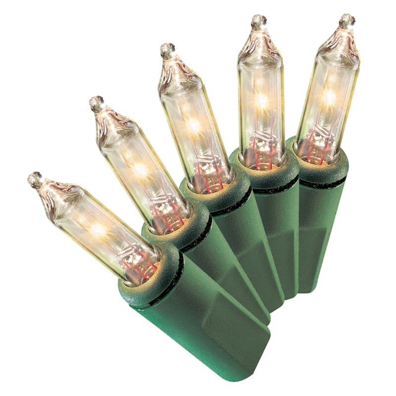 100-Count Clear String Lights with Green Wire