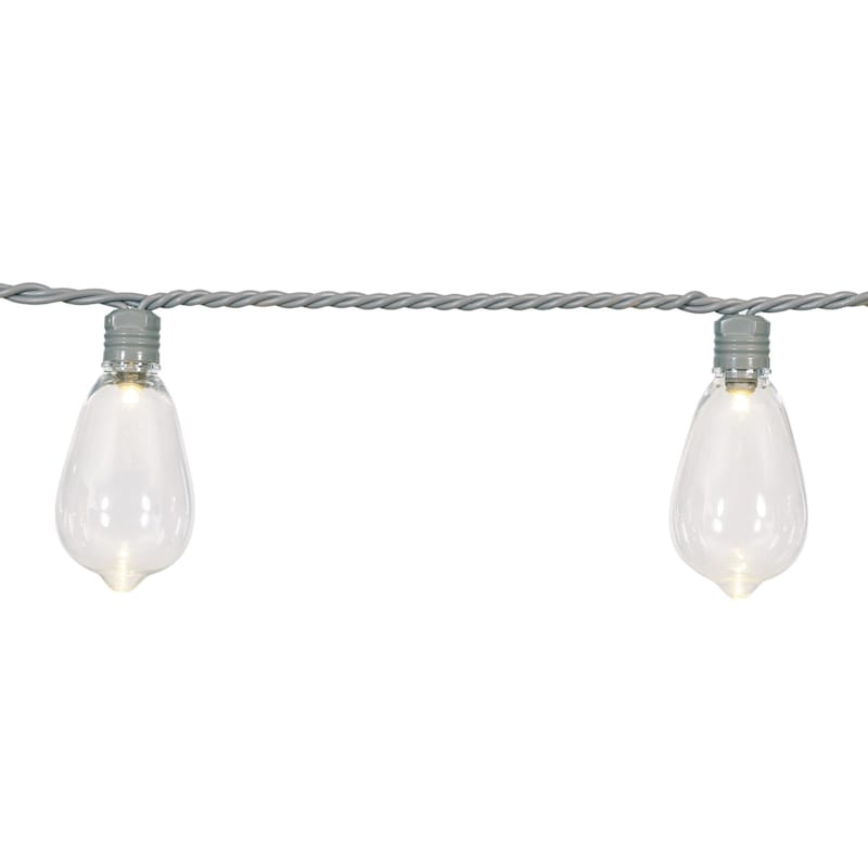 100 Count UL LED Edison Bulb String Light Set with Grey Wire