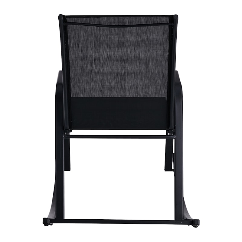 Black Sling Patio Rocking Chair