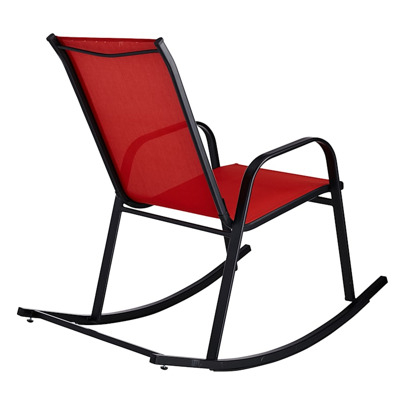 Red Sling Patio Rocking Chair