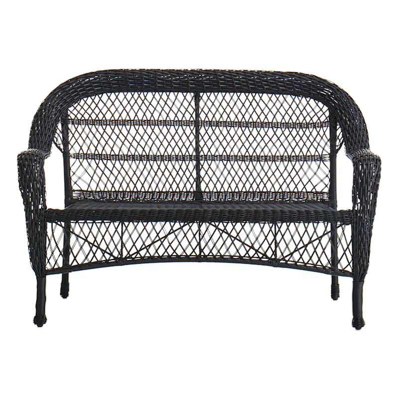 Black wicker settee clearance