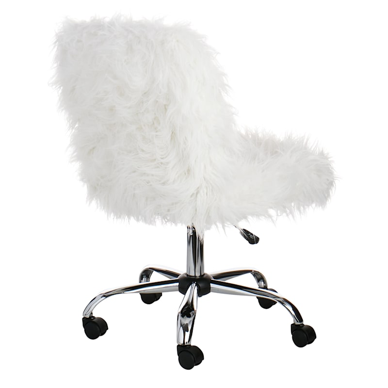 Linon fiona faux discount fur office chair