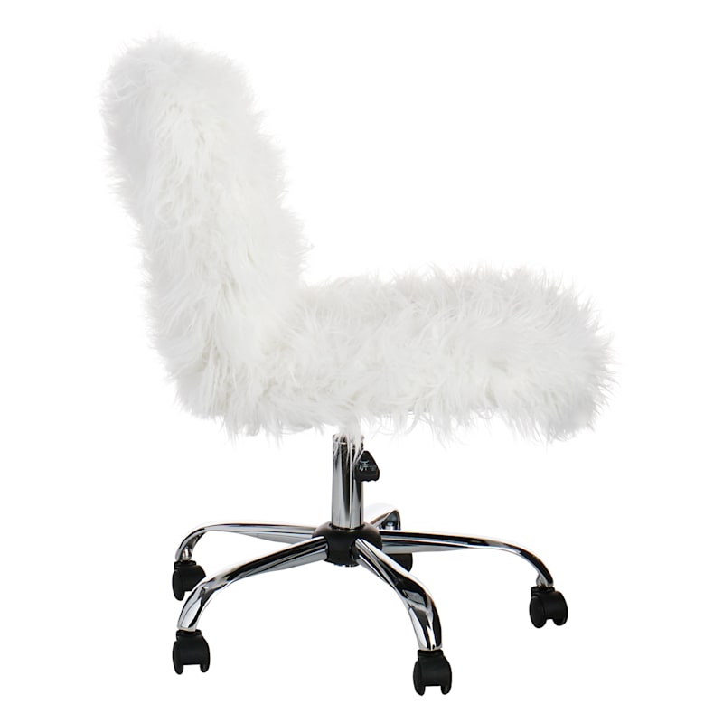 Fuzzy white desk 2025 chair