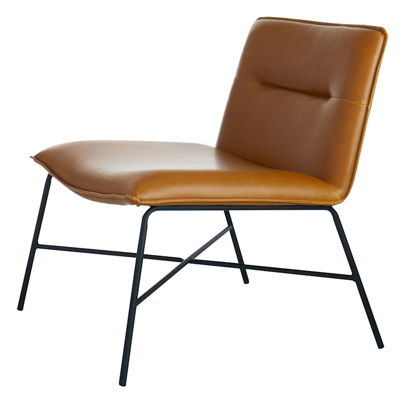 Faux leather sales tan chair