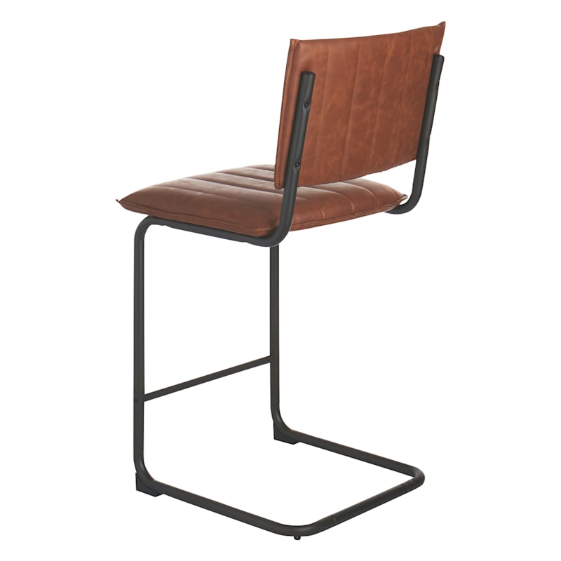 Crosby St. Luka Faux Leather Counter Stool Light Brown