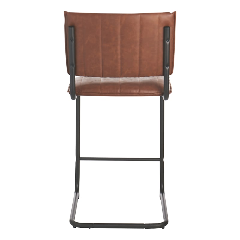 Crosby St. Luka Faux Leather Counter Stool Light Brown