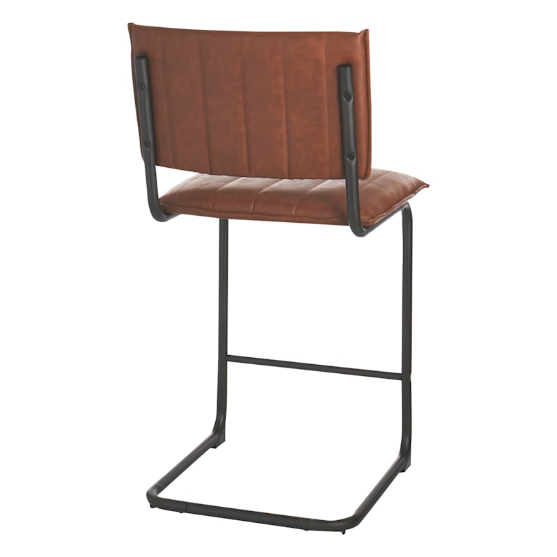 Crosby St. Luka Faux Leather Counter Stool Light Brown