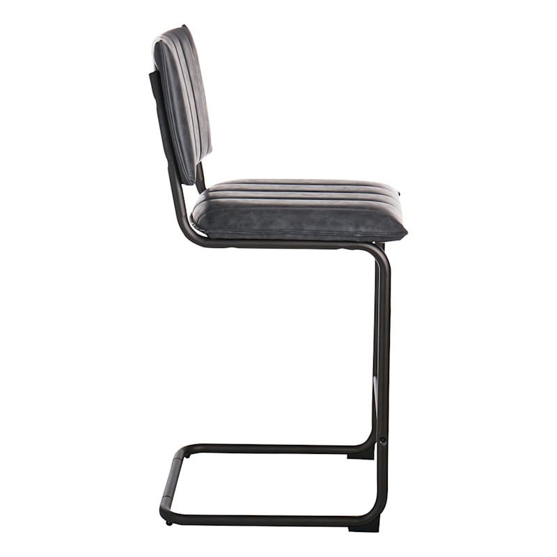 Crosby St. Luka Faux Leather Counter Stool Grey