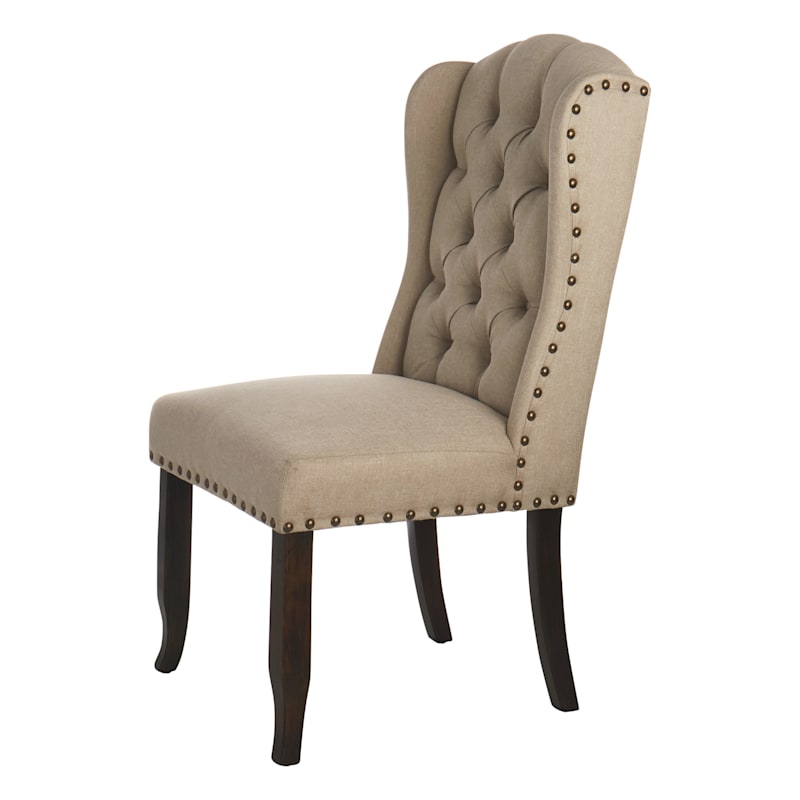 Beige wingback outlet dining chair